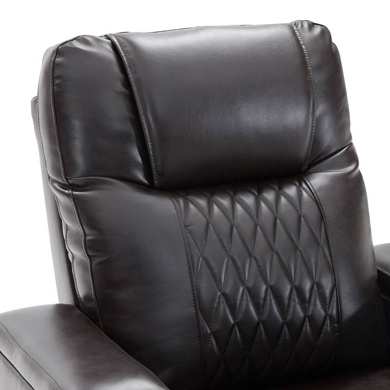 Power Motion Recliner with USB Charging Port and Hidden Arm Storage 2 Convenient Cup Holders Design and 360° Swivel Tray Table