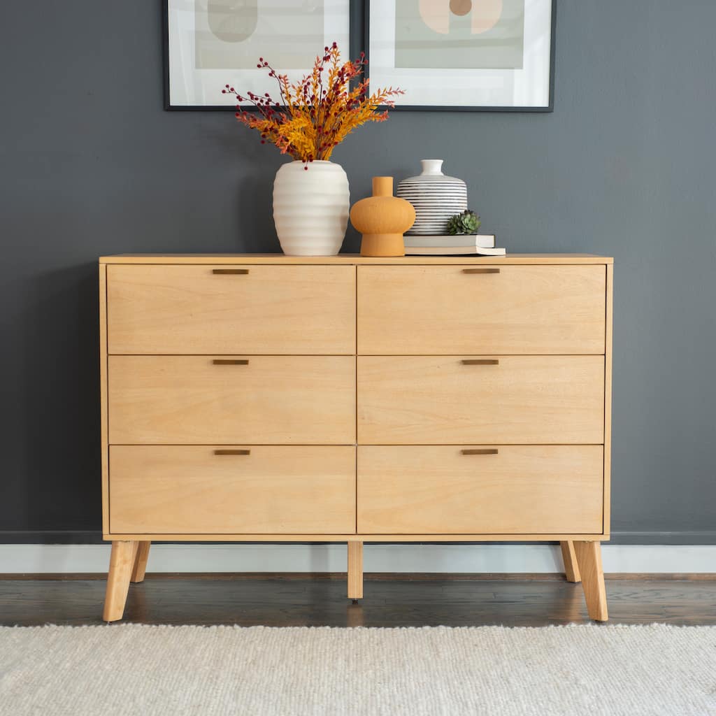 Carter Wooden Mid-Century 6-Drawer Dresser