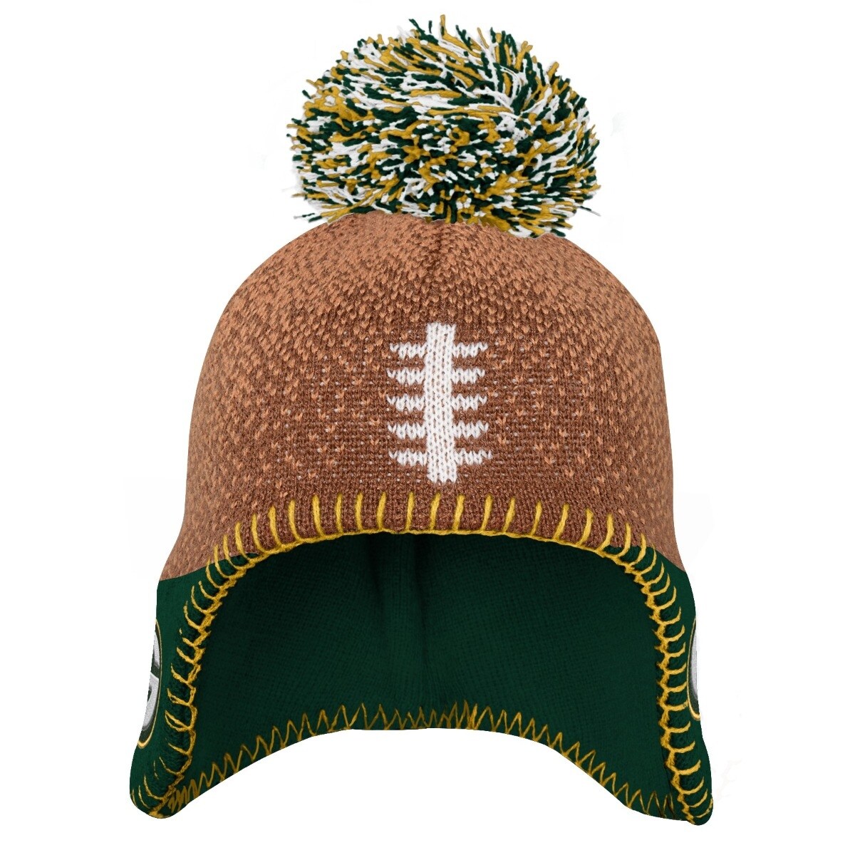 Shop Green Bay Packers Infant Child Football Head Knit Hat On