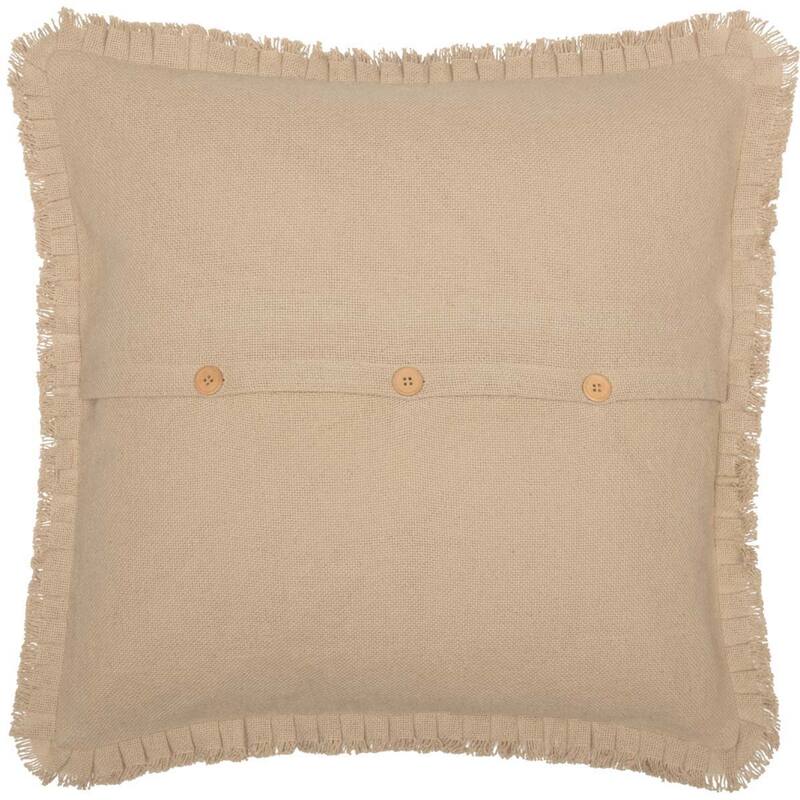 Burlap Euro Sham with Fringed Ruffle