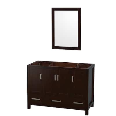 Wyndham Collection Sheffield 48" Hardwood Vanity Cabinet and Mirror -