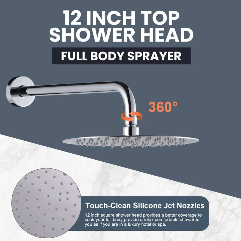WOWOW Wall Mount 9-Spray Shower Faucet with Handshower