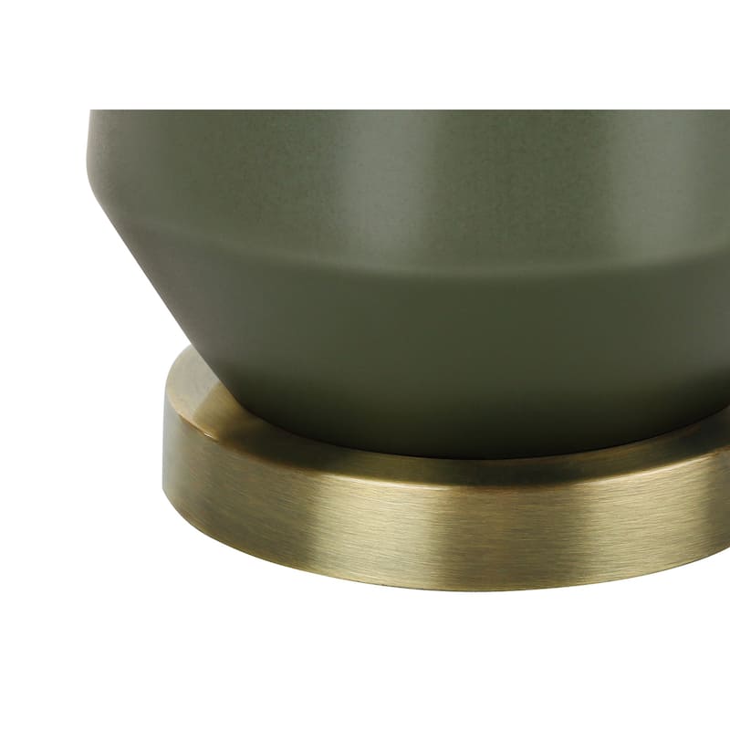 Lighting, 26"h, Table Lamp, Green Ceramic, Ivory / Cream Shade, Contemporary