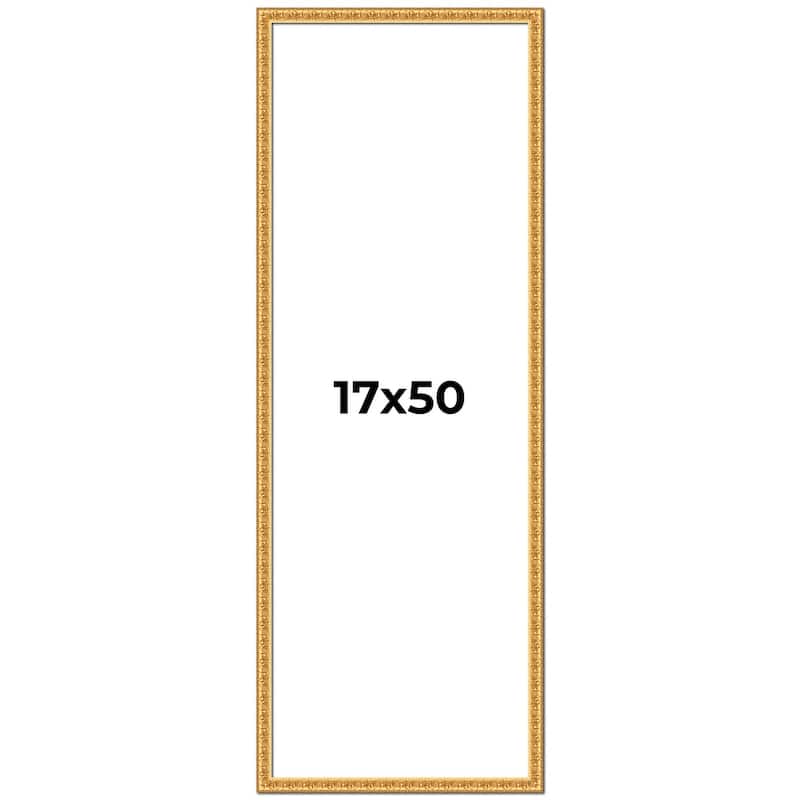 17x50 Frame Gold Real Wood Picture Frame Width 1 inches | Interior