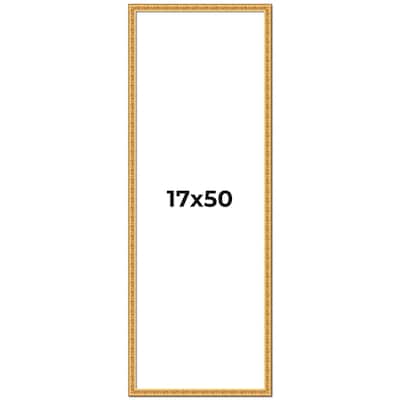 17x50 Frame Gold Real Wood Picture Frame Width 1 inches | Interior