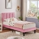preview thumbnail 56 of 70, Kids Bed Frame, Height Adjustable Upholstered Bed, Twin Size Bed Set of 2