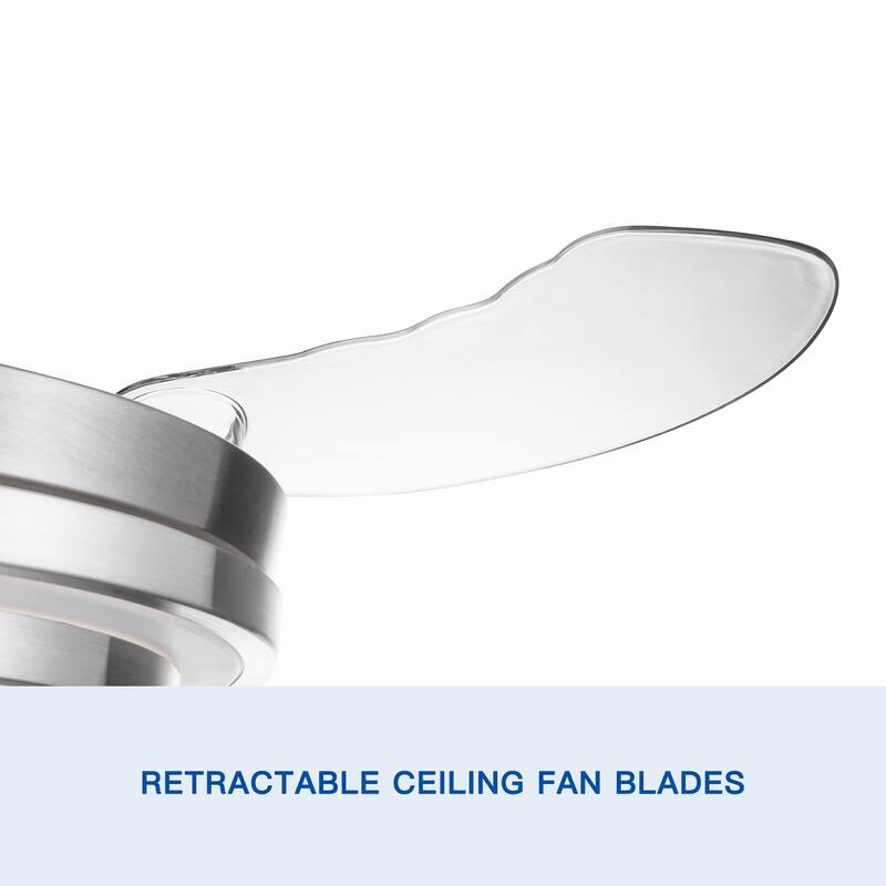 42" 48'' Smart Retractable White Ceiling Fan Light with Remote and APP Control