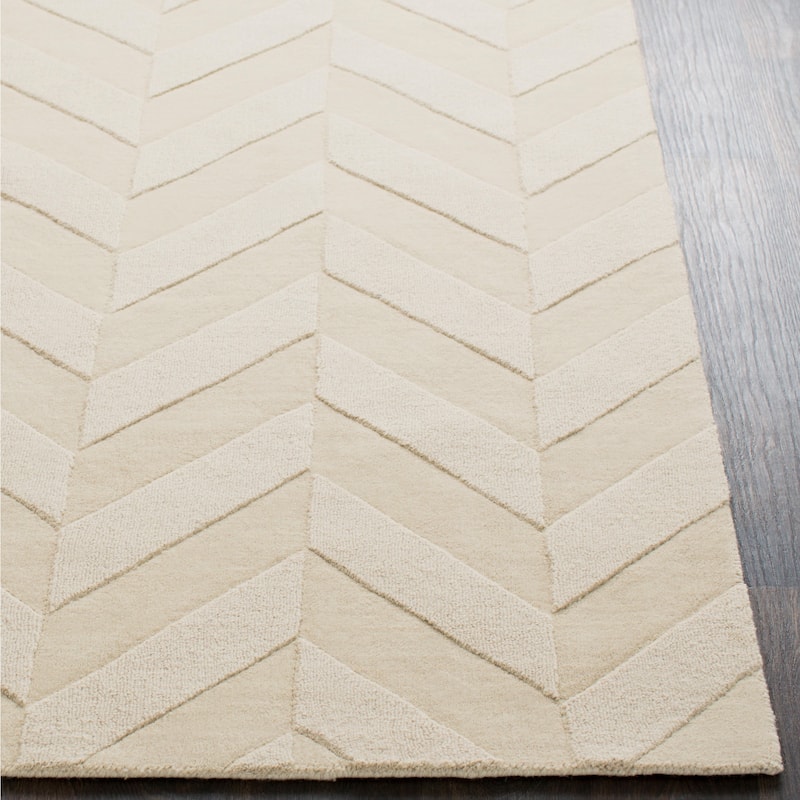Hand-Woven Ann Tone-on-Tone Zig-Zag Wool Area Rug