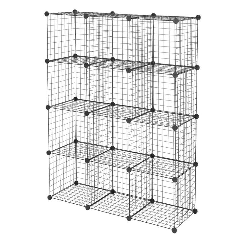 12-Cube Wire Shelf Storage Metal Shelves Modular Metal shelve