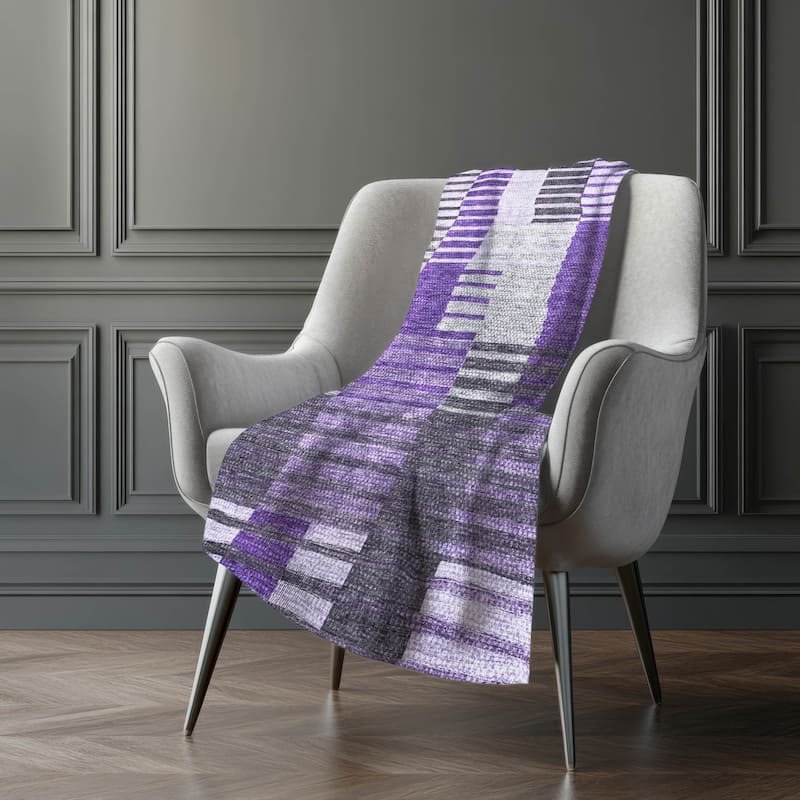 Premium Machine Washable Contemporary Sherpa Throw Blanket