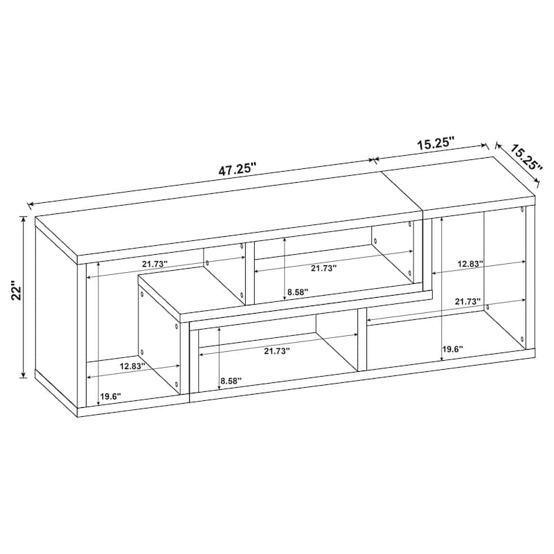 Velma Multipurpose TV Stand and Bookshelf Cappuccino - 47.25" x 15.25" x 22.00"