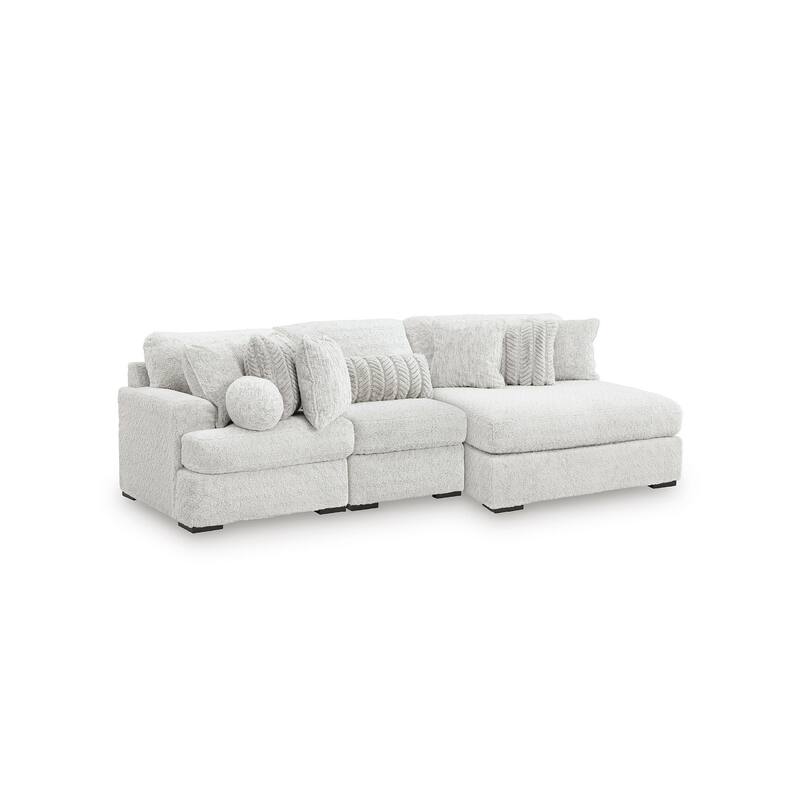 Signature Design by Ashley Snodoodle Gray 3-Piece Sectional with Chaise - 125" W x 67" D x 40" H