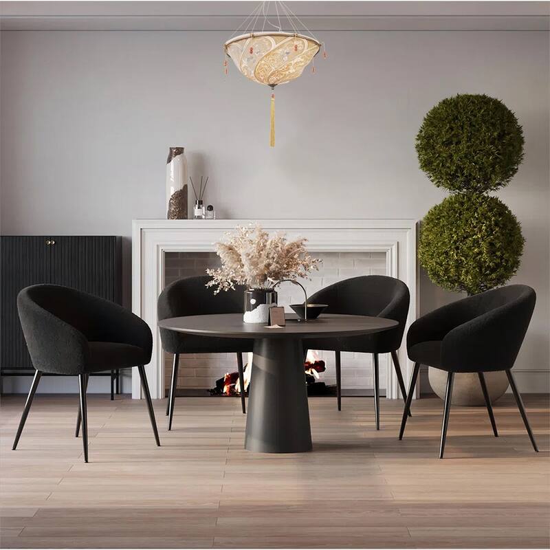 4-Light Plain Fabric Lighting Fixture