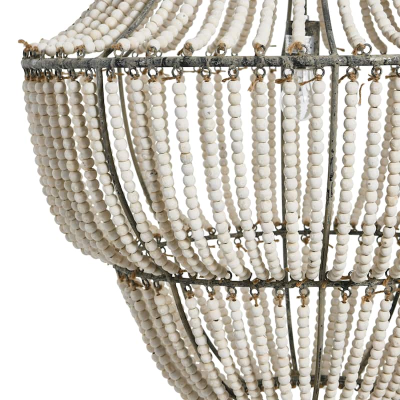 Draped Wood Bead Chandelier