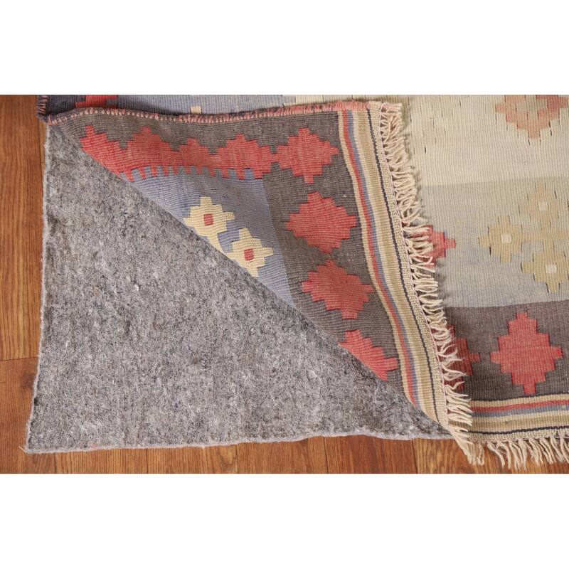 Tribal Kilim Qashqai Persian Vintage Area Rug Hand-Woven Wool Carpet - 4'6"x 7'8"