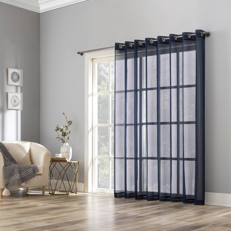 No. 918 Emily Voile Sheer Grommet Sliding Patio Door Curtain Panel, Single Panel