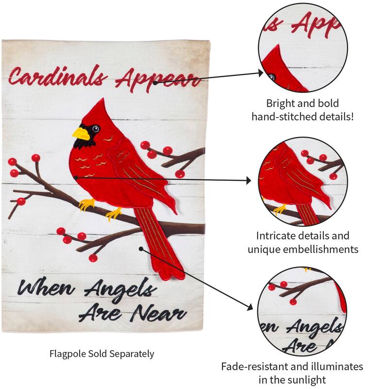 18 in. x 12.5 in. When Angels Are Near Garden Linen Flag