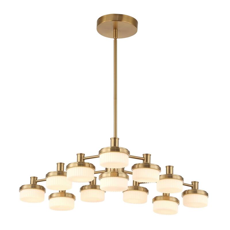 Uttermost Wedge 12 Lt LED Brass Chandelier - 40.625"W x 40.625"D x 7.25"H
