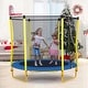 preview thumbnail 1 of 7, 5.5FT Trampoline for Kids - 65" Outdoor & Indoor Mini Toddler Trampoline with Enclosure, Basketball Hoop and Ball Included Kids