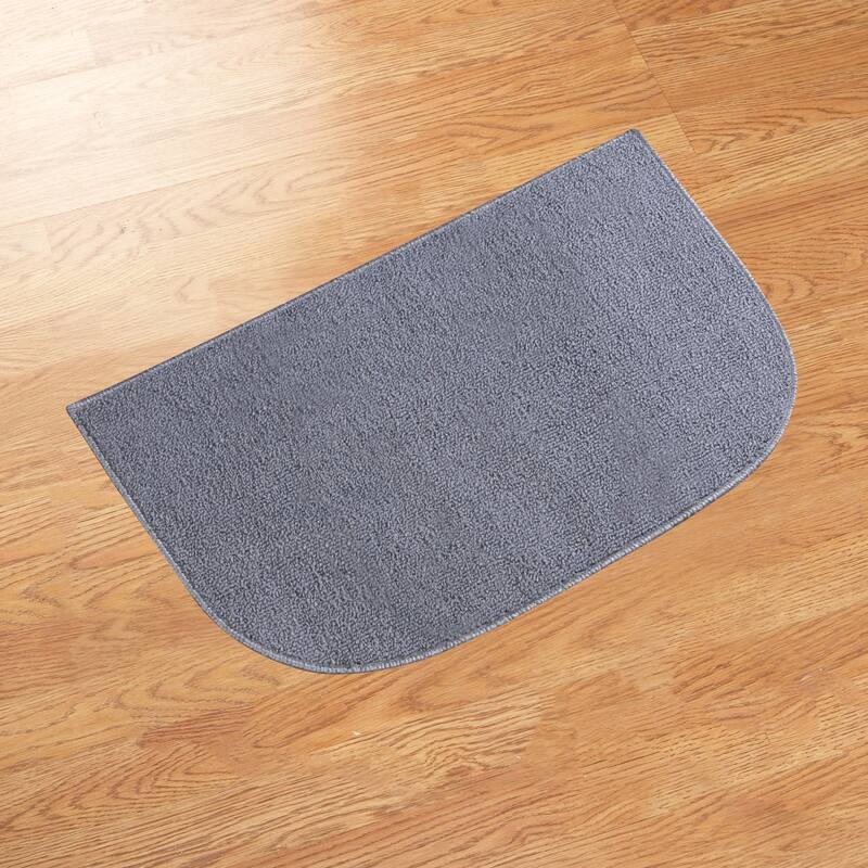 Berber Slip-Resistant Rubber Backing Utility Floor Rug - Blue - 18" x 28" - Runner