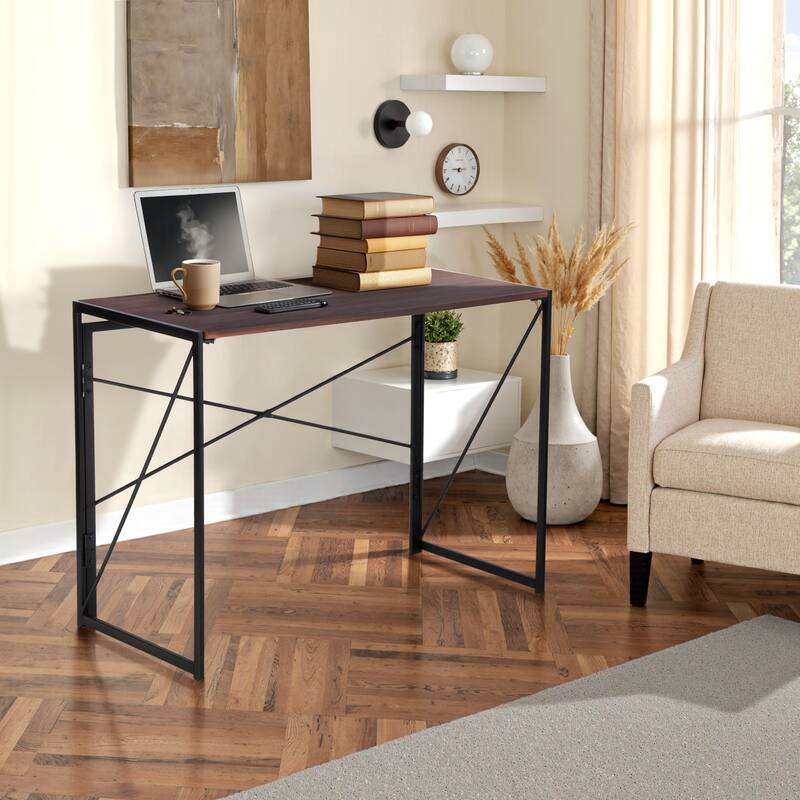 HomyLin 39" Simple Folding Study Writing Desk, No Assembly Required