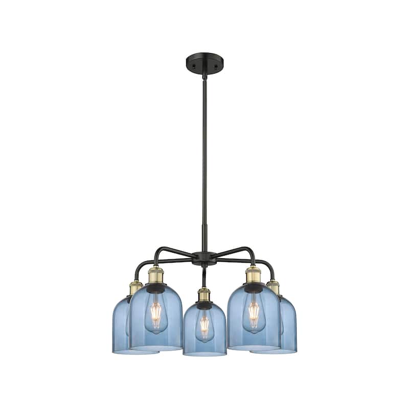 Innovations Lighting 516-5CR 15 24 Bella Chandelier Bella 5 Light 24" - Black Antique Brass / Princess Blue