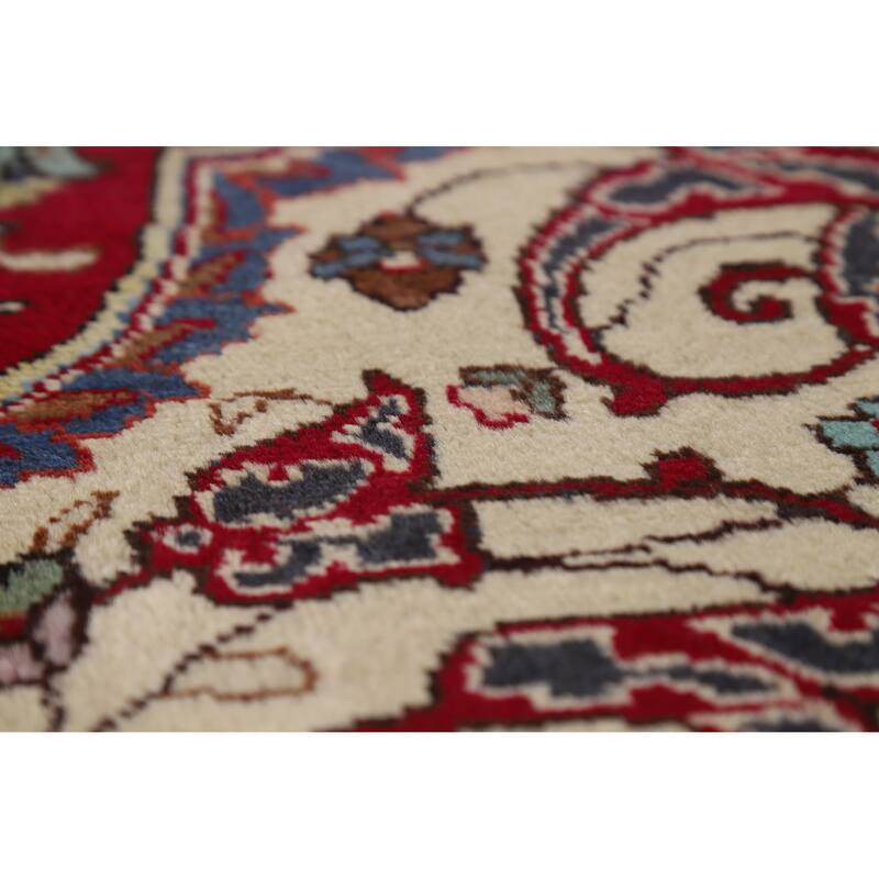 Hand Knotted Oriental 100% Wool Carpet Traditional Floral Red Tabriz Area Rug - 16' 10'' X 10' 0''