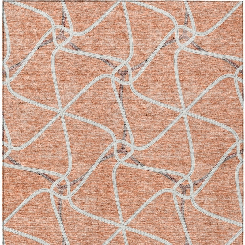 HomeRoots Geometric Contemporary Rectangle Outdoor Rug