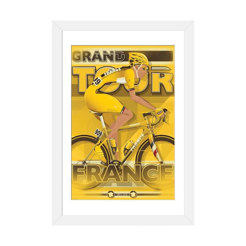 iCanvas "Tour De France Cycling Race" by WyattDesign - White - 32x24x1