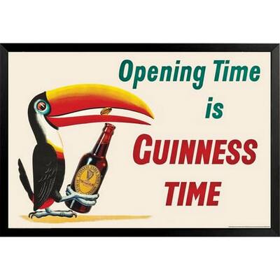 Opening Time is Guiness Time Vintage Advertising Framed Poster - 24 x 36 Inch