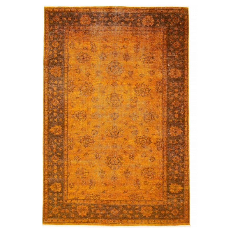 ECARPETGALLERY Hand-knotted Vibrance Burnt Orange Wool Rug - 5'11 x 8'10 - Burnt Orange - 5'11 x 8'10