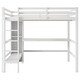 preview thumbnail 19 of 22, Full Size Loft Bed with Bulit-in Desk and Multifunction Storage Shelves, Wooden Loft Bedframe with Ladder and Guardrail
