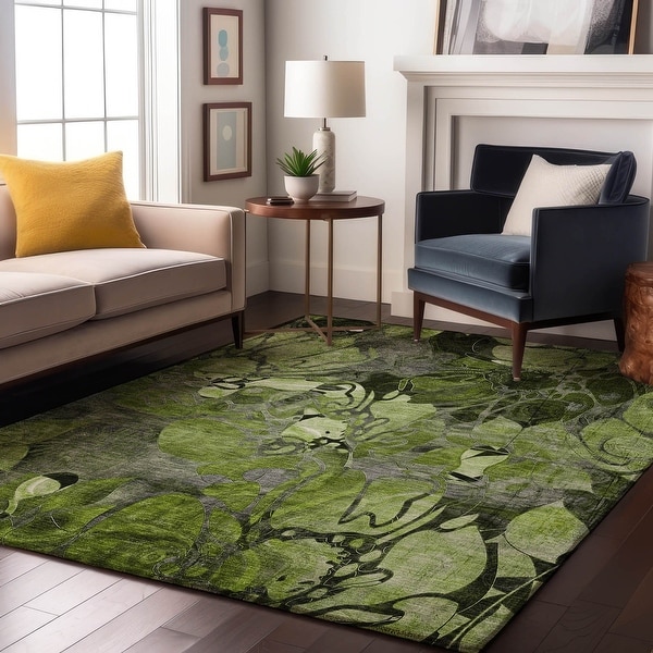 Premium Washable Super Soft Abstract Floral Mayfield Rug - Bed