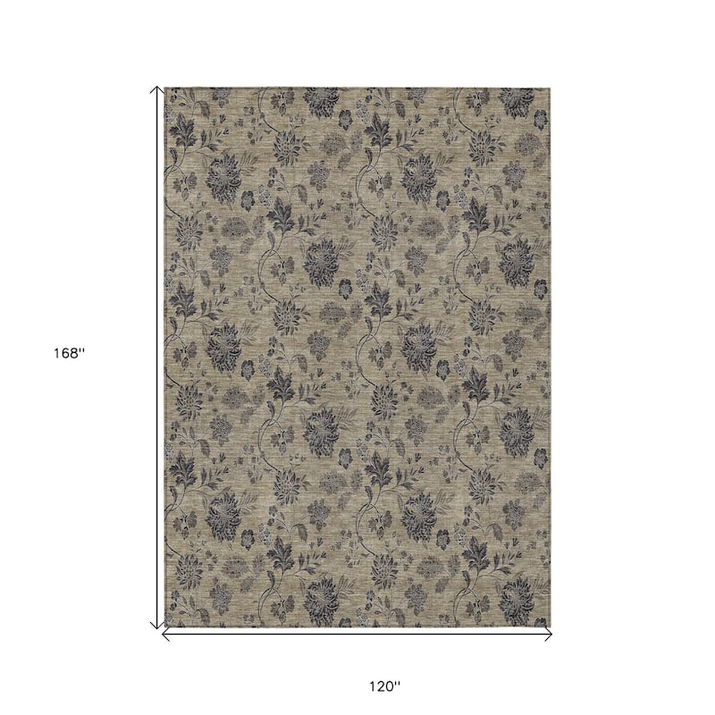HomeRoots Floral Transitional Rectangle Outdoor Rug