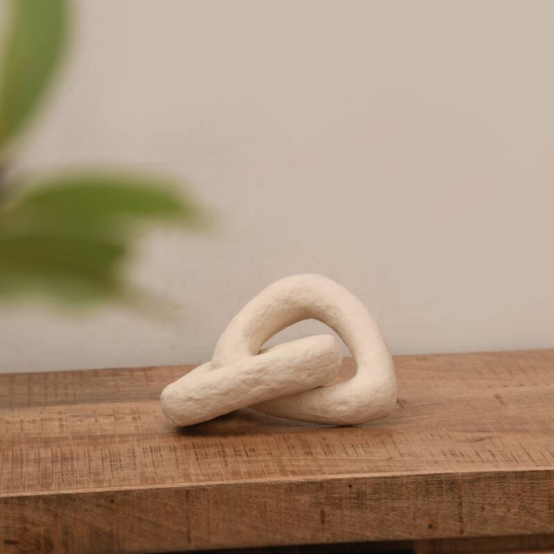 Paper Mache Chain Dia 6" & H 3" - OFF-WHITE
