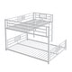 preview thumbnail 9 of 12, White Twin over Full Modern L-shaped Metal Bunk Beds