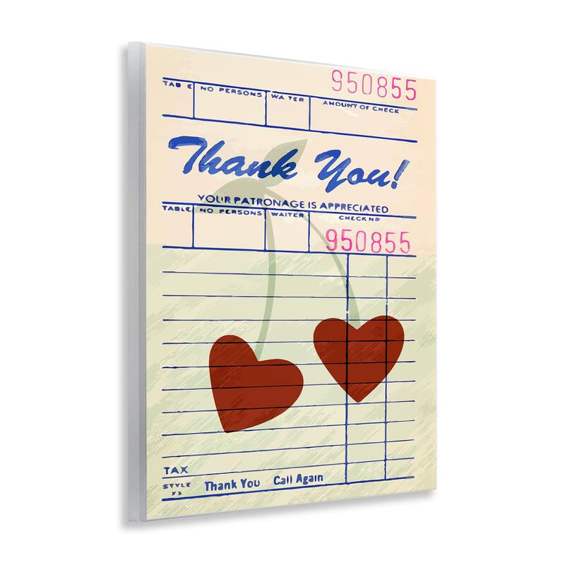 Stupell Cherries on Restaurant Check Wall Plaque Art Design By Lil' Rue