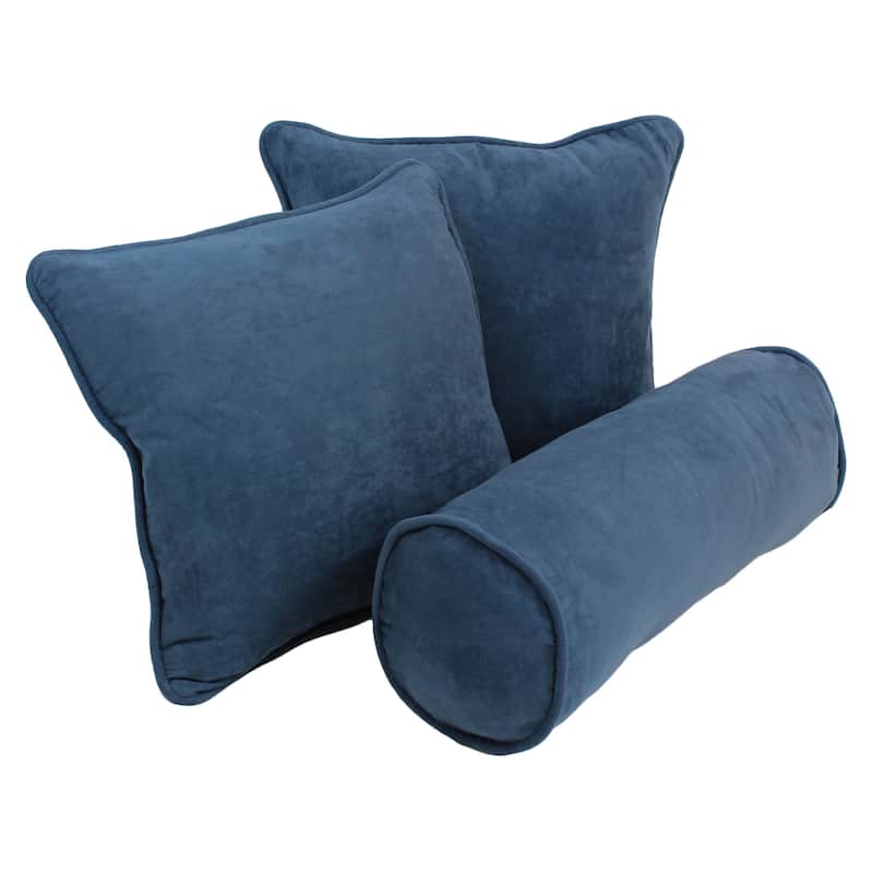 Blazing Needles Delaney 3-Piece Indoor Throw Pillow Set - Indigo