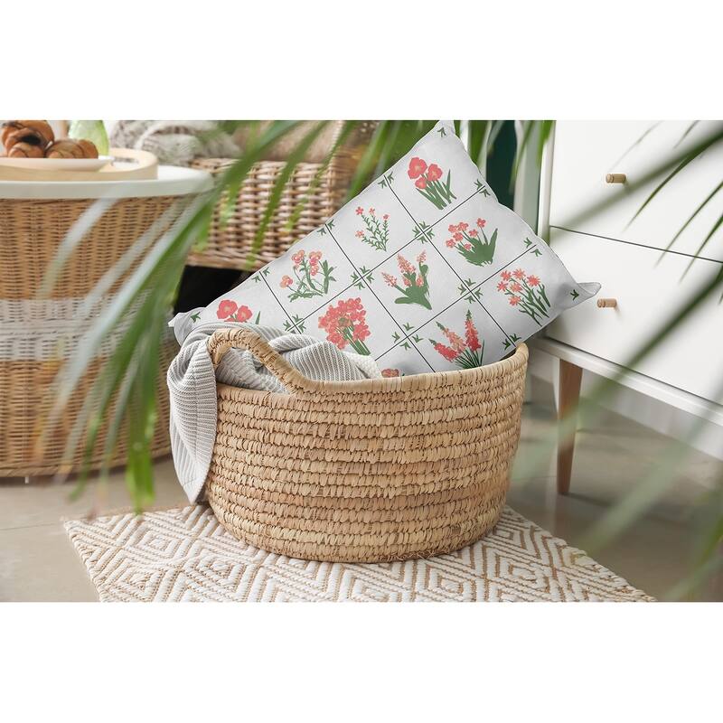 Framed Field Flowers Decorative Throw Pillow
