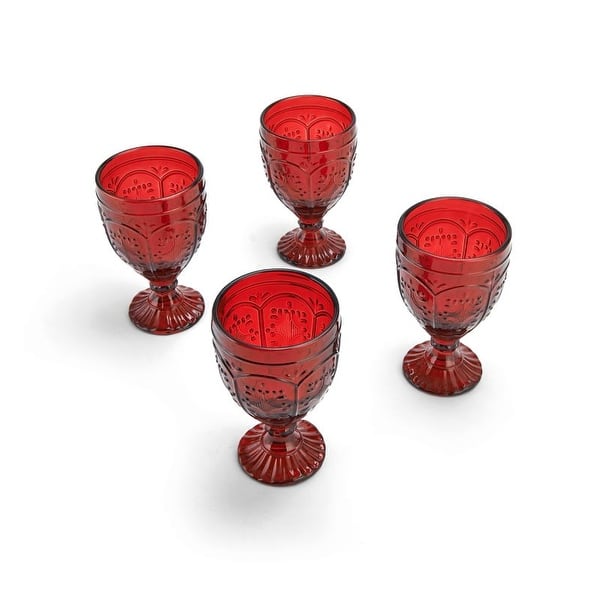 Trestle Highball Glasses Set of 4, Red
