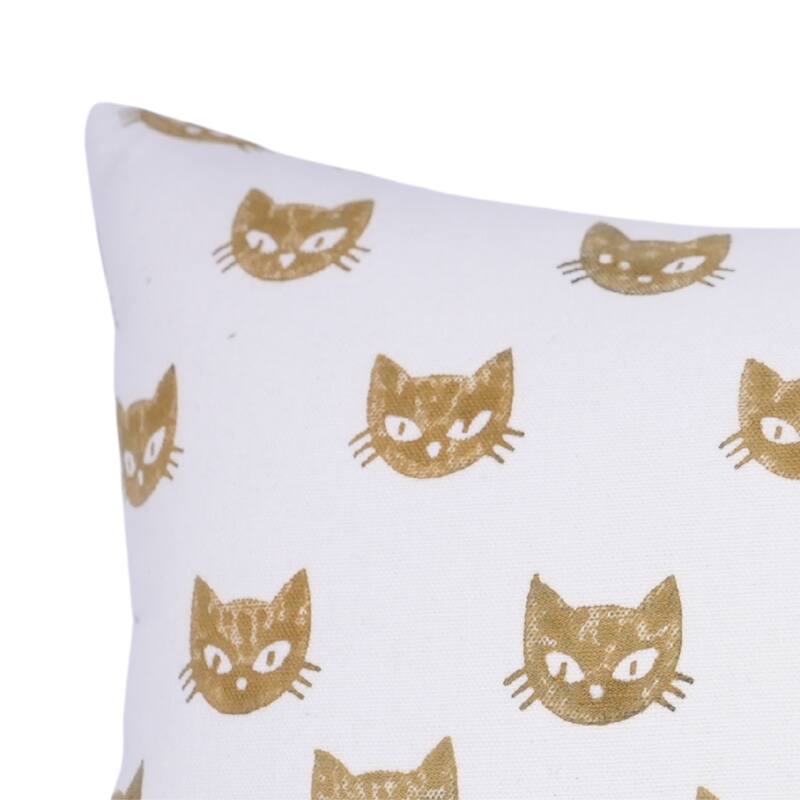 Fabdivine Handmade Block Print Cotton Green Pillow Cover, Pumpkin