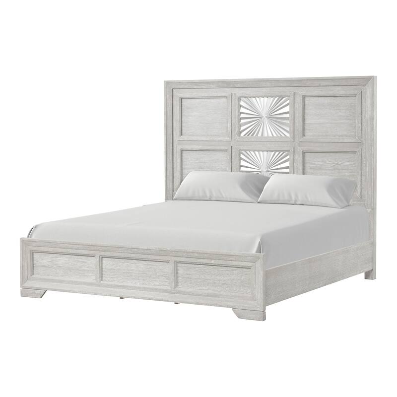 Furniture of America Jupiter 3-Piece Light Grey Wood Panel Bedroom Set