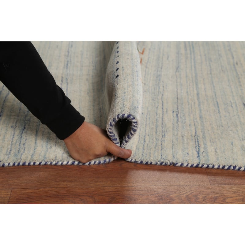 Striped Gabbeh Oriental Area Rug Handmade Wool Carpet - 6'10"x 9'9"