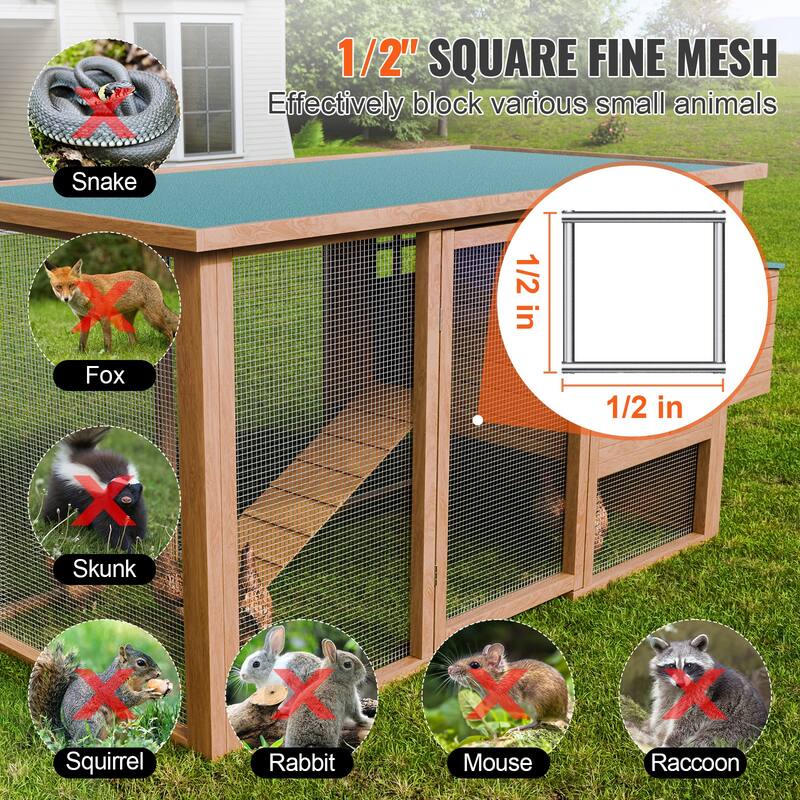 Hardware Cloth, Hot Dipped Galvanized Wire Mesh Roll, Chicken Wire Fencing, Wire Mesh for Rabbit Cages, Garden - Silver