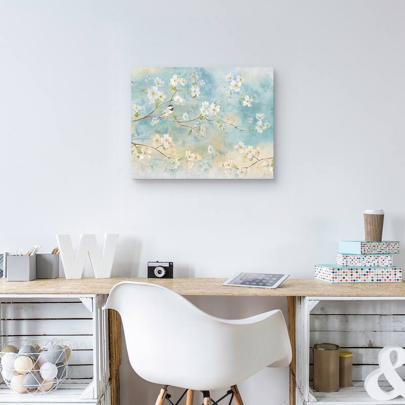 Dogwood Chickadee by Cynthia Coulter Canvas Art Print