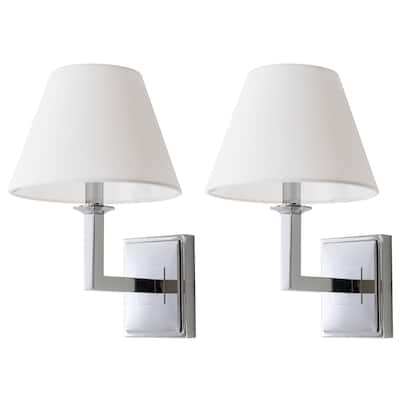 SAFAVIEH Lighting Keesha Chrome Wall Sconce (Set of 2) - 9"x9.5"x14.5" - 9Wx10Dx15H