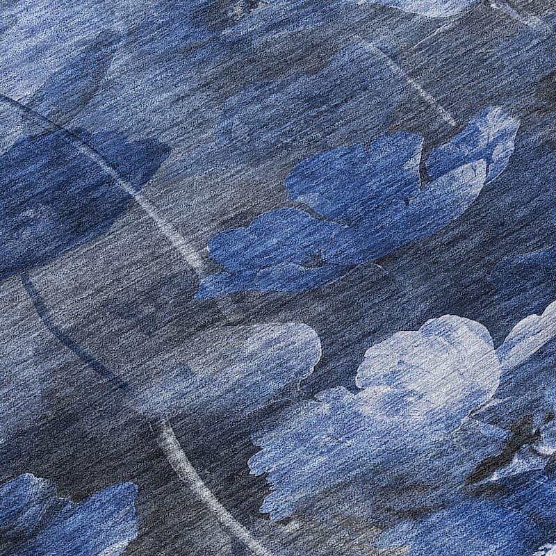 Machine Washable Indoor/ Outdoor Chantille Modern Floral Rug