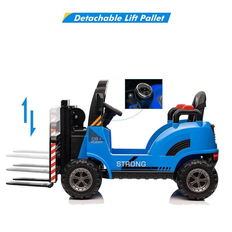 12V Kids Ride on Forklift Car, Toddles Electric Construction Car with Remote Control