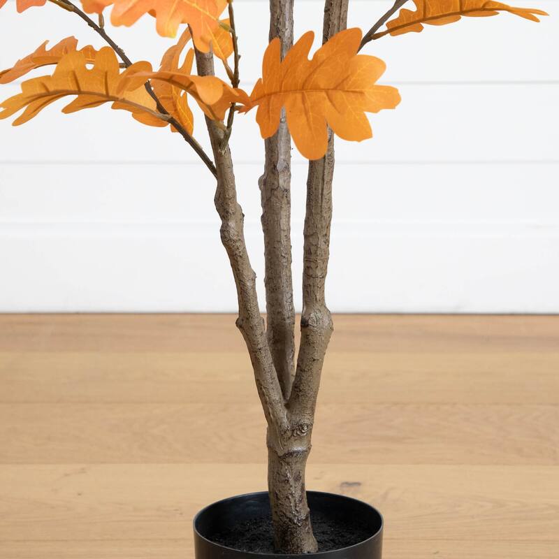 Autumn Artificial Oak Potted Tree - 5'