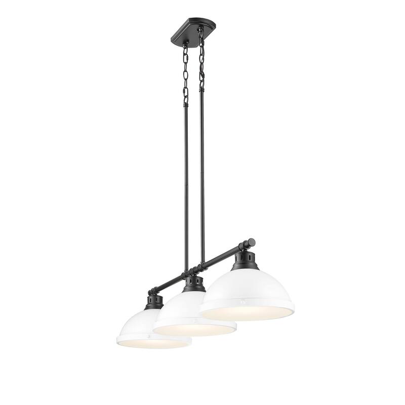 Yep by Golden Lighting Duncan 3-light Island Light in Matte Black and Matte White shade